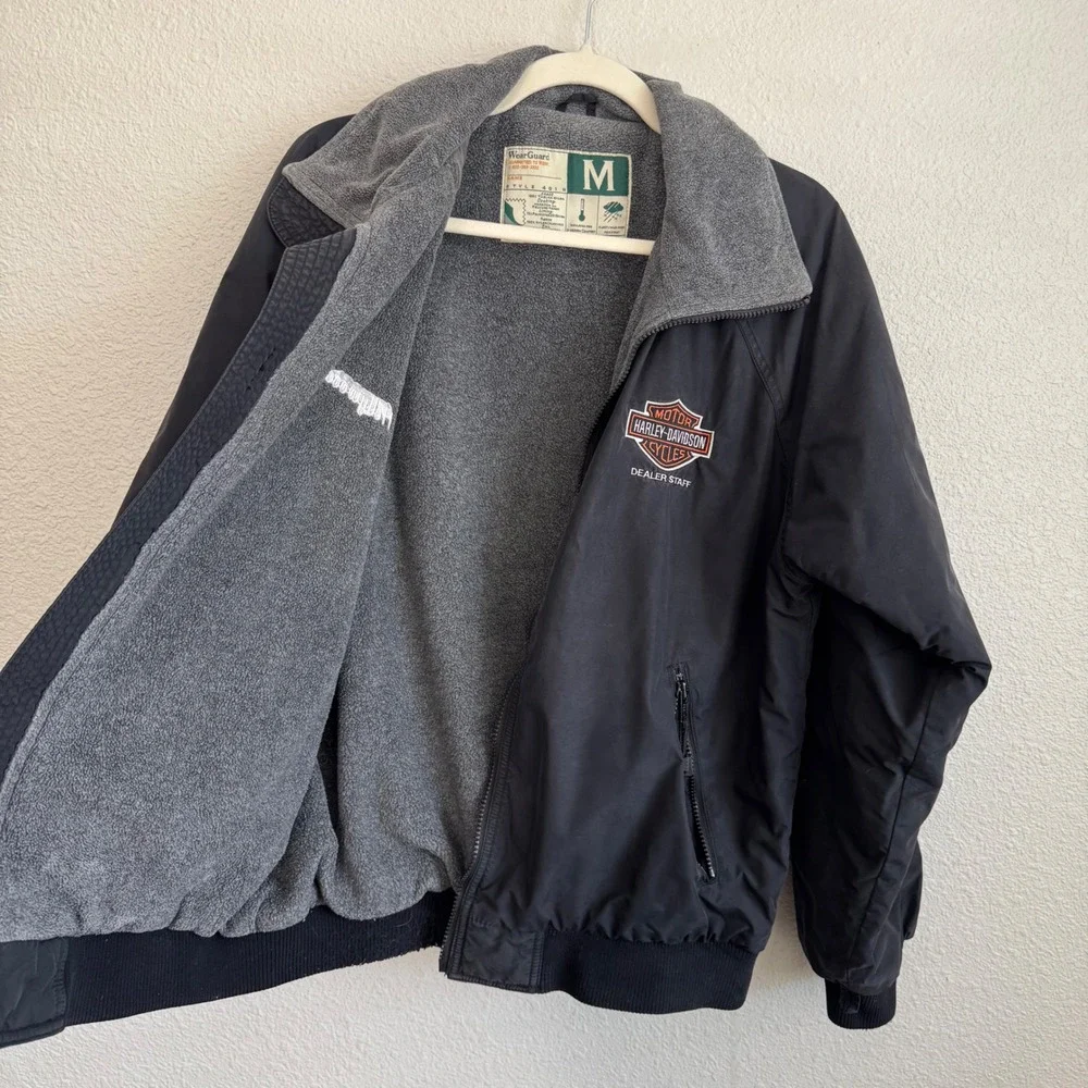 VTG Y2K WearGuard Harley-Davidson Dealer Staff Jacket Black Fleece Lined‎ Mens M